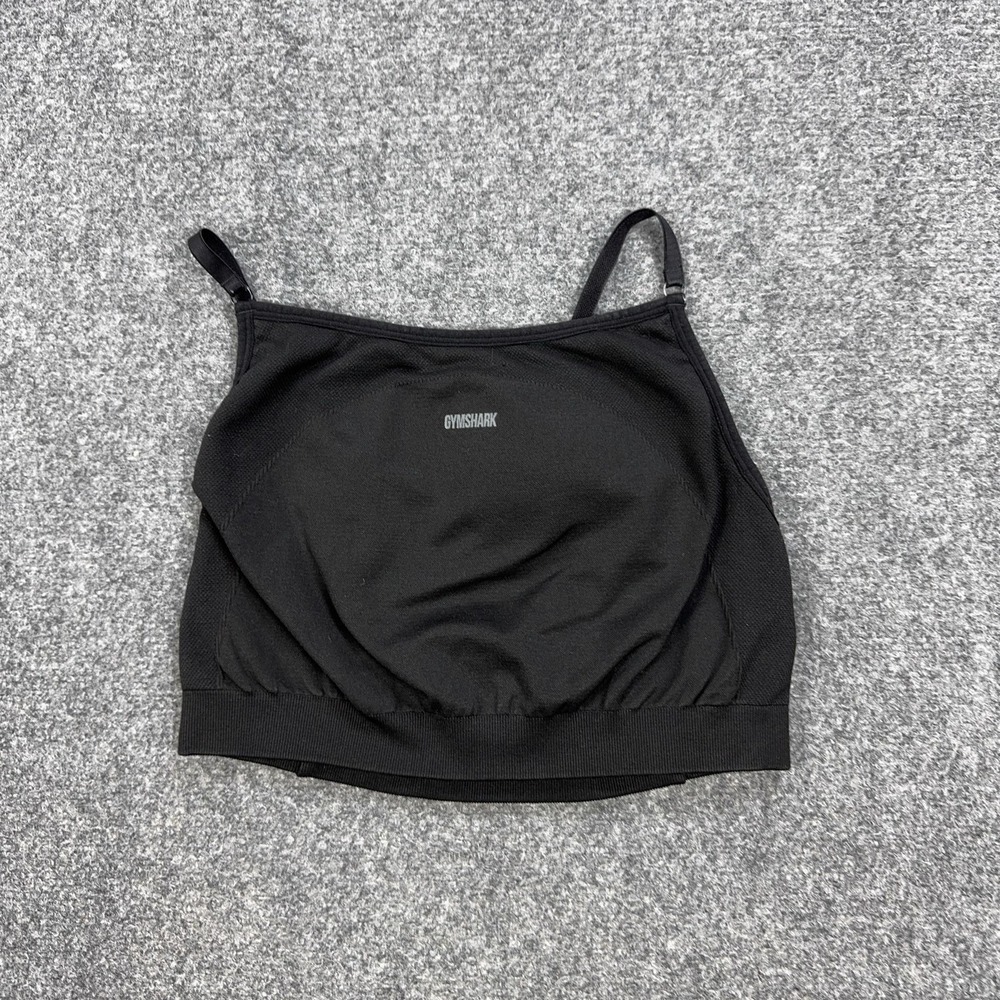 Gymshark Sports Bra Womens Large Black Seamless Adjustable Straps Athletic